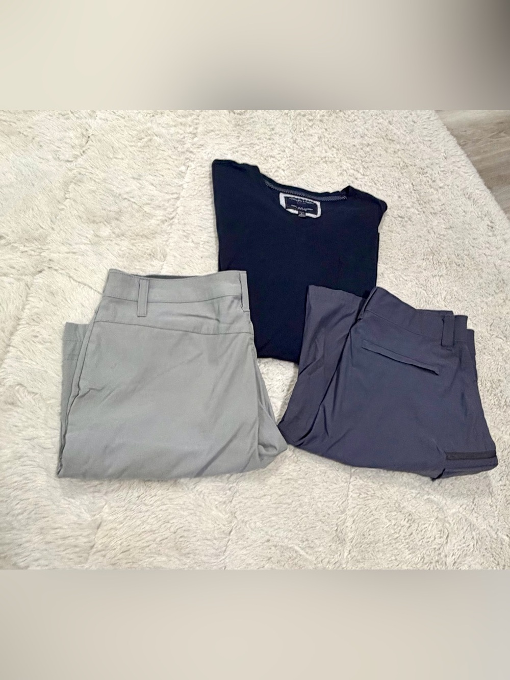 Men’s Shorts Size 34 with Navy Shirt Large